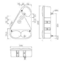 Feu ASPOCK 4-6 fonctions droit dim: 146X219X52mm - Remorques Discount 