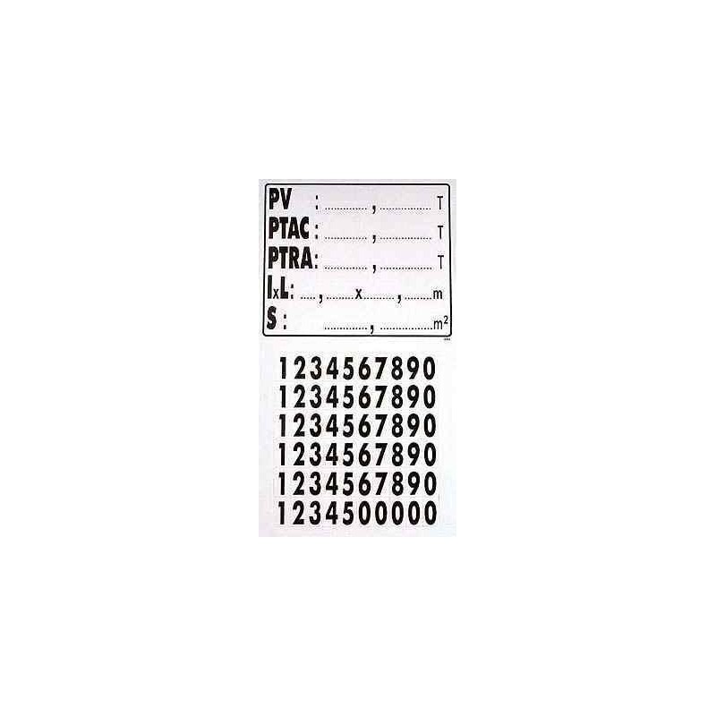 Plaque de Tare Adhésive 145x125 mm – Identification Remorque