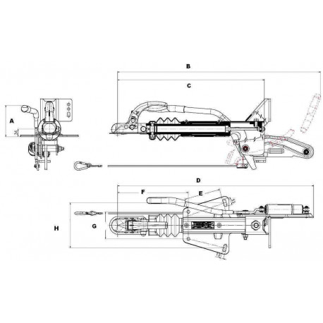 Tête d'attelage KNOTT KF13 en fixation en V pour remorque - Remorques Discount 