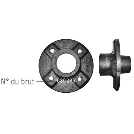 Moyeu complet AL-KO 500kg 4 Trous 115 N° 630 287 - Remorques Discount 