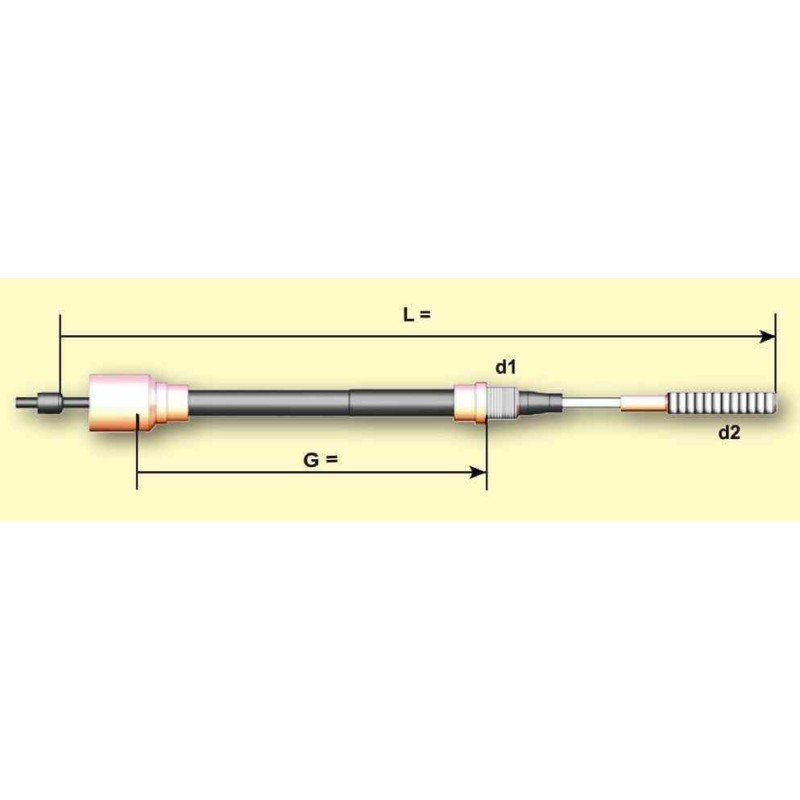 Câble de frein KNOTT / PAILLARD G: 1430 L: 1640mm