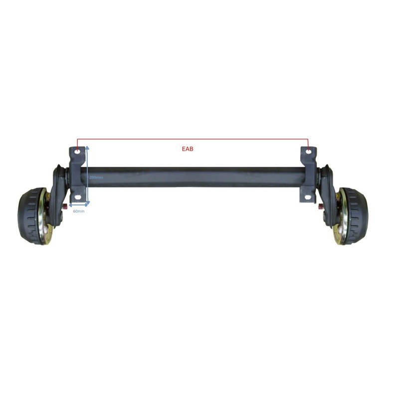 Essieu remorque freiné AL-KO PTC: 750Kg 4TR130
