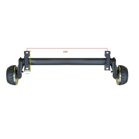 Essieu remorque freiné AL-KO PTC: 900Kg 4TR130