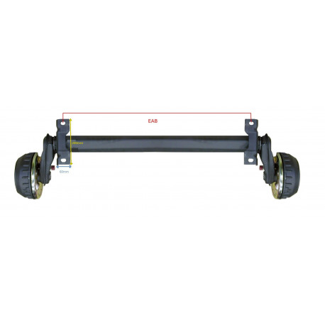 Essieu remorque freiné AL-KO PTC: 1000Kg 4TR100