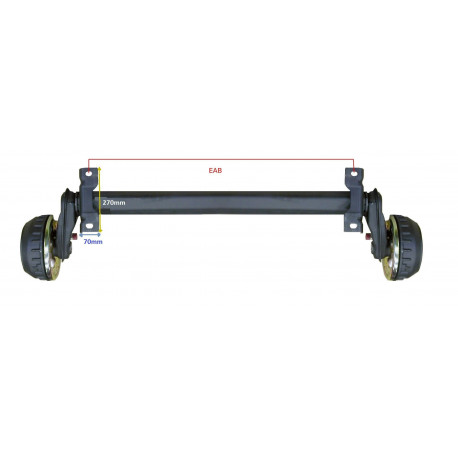 Essieu remorque freiné AL-KO PTC: 1600Kg 5TR112