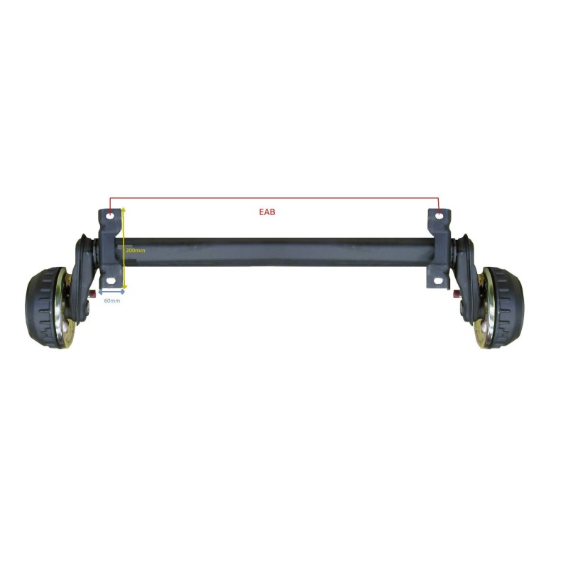 2 demi essieux remorque freinés AL-KO 1000kg 4TR130