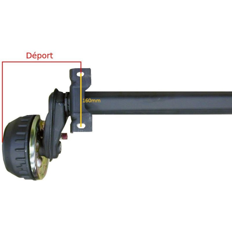2 demi essieux remorque freinés AL-KO 1300kg 5TR112