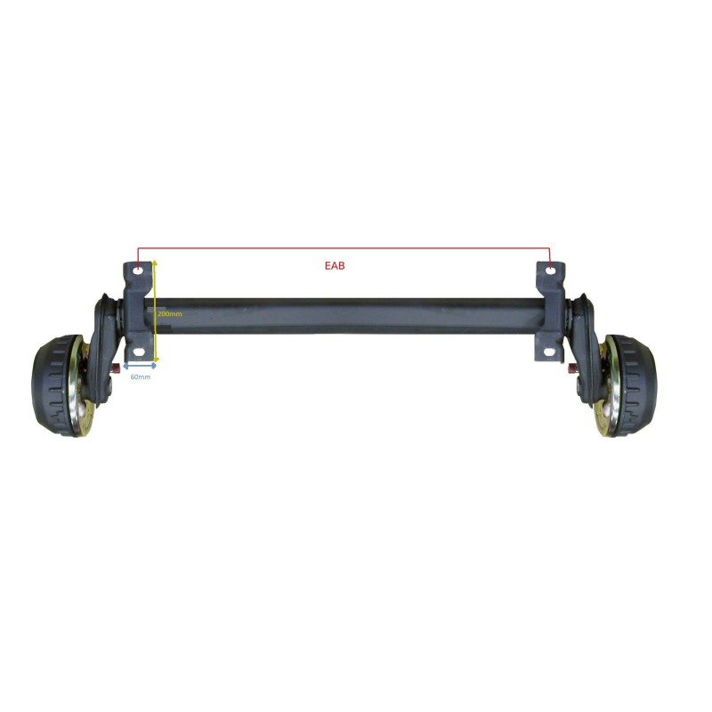 2 demi essieux remorque freinés AL-KO 1300kg 5TR112