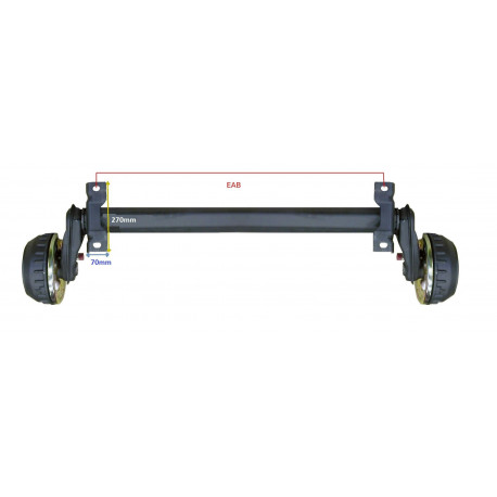 2 demi essieux remorque freinés AL-KO 1800kg 5TR112