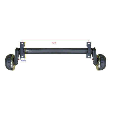 2 demi essieux remorque freinés AL-KO 1800kg 5TR112
