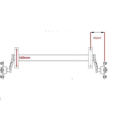 Demi-essieux 500 kg 4T115 – Non freinés, robustes et adaptables