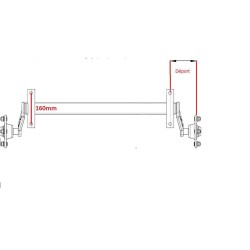 2 demi-essieux remorque non freinés PTC:500kg 4TR130