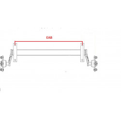 Essieu remorque non freiné PTC: 500Kg 4TR115 (EAB à la demande)