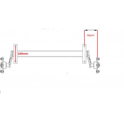 Essieu remorque non freiné RTN PTC: 750Kg 4TR100