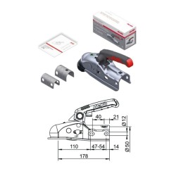 Boîtier de tête AL-KO AK160 PTC : 1600Kg diam 35 - Remorques Discount 