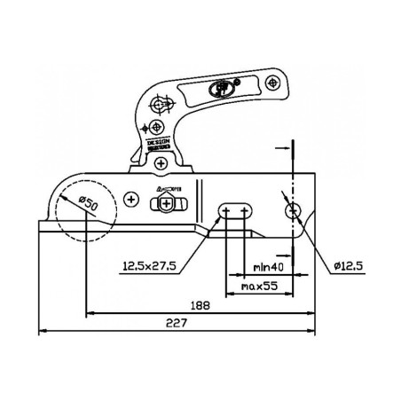 Boîtier de tête freinée 3000kg﻿ pour remorque | Remorques Discount 