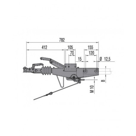 Tête d'attelage  Al-KO 90S monopoutre 60mm pour remorque - Remorques Discount 