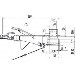 Tête d'attelage Al-KO 251S avec fixation en monopoutre - Remorques Discount 