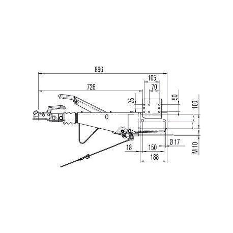 Tête d'attelage Al-KO 251S avec fixation en monopoutre - Remorques Discount 
