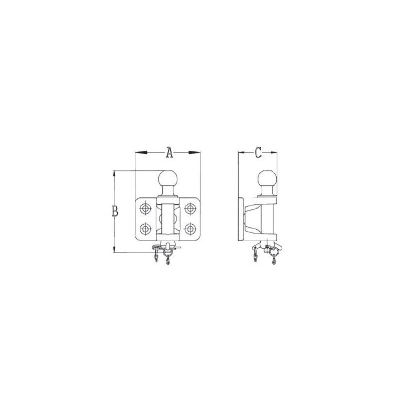 Chape Mixte 2 Trous Ø17mm – Attelage Remorque 3500 Kg