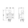 Chape Mixte 2 Trous Ø17mm – 3500 kg – Entraxe 90 mm