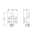 Chape mixte 4 trous diamètre 10mm entraxe perçage 83x56