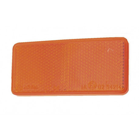 Catadioptre rectangle 56x39mm orange adhésif par 2
