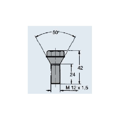 Vis de roue de remorque diamètre 12x150 plat 19 conique - Remorques Discount