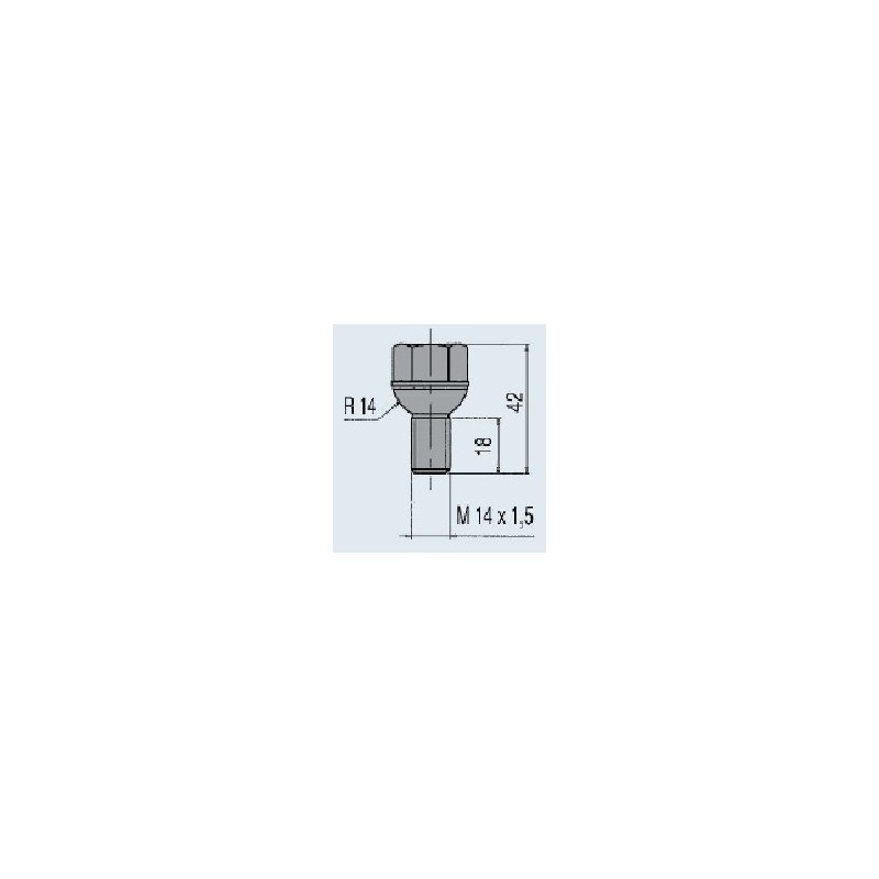 Vis de Roue M14x1,5 Plat 23 Sphérique – Remorque Sécurisée