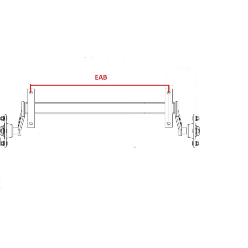 2 demi-essieux remorque non freinés PTC 750kg 4T100