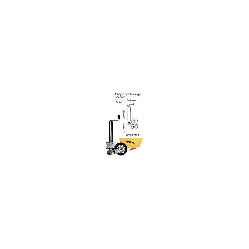Roue Jockey Automatique 60 mm – Fixation simple et système de repli