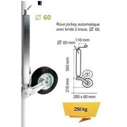 Roue Jockey Automatique 60mm – Robustesse et Facilité d’Utilisation