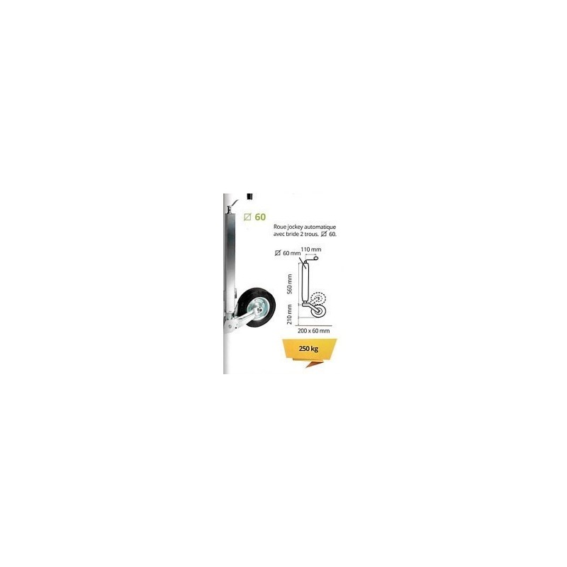 Roue Jockey Automatique 60mm – Robustesse et Facilité d’Utilisation