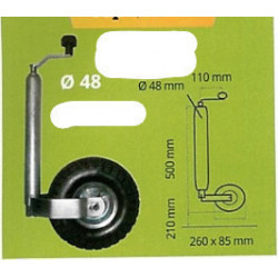 Roue Jockey Gonflable Ø48 mm – Idéale pour Remorque