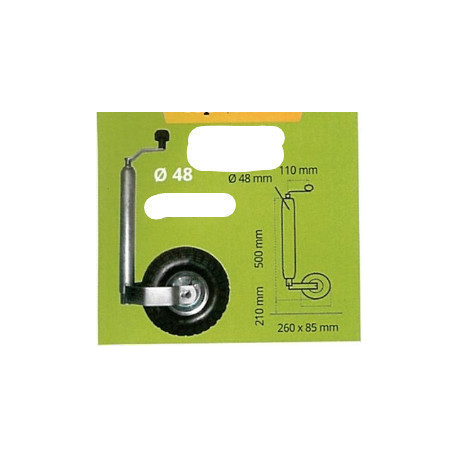 Roue Jockey Gonflable Ø48 mm – Idéale pour Remorque