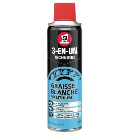 Aérosol 3 en 1 Graisse Blanche 250ml | Remorques Discount
