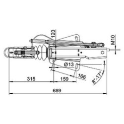 Tête d’attelage freinée AL-KO 161S – Fixation en V, PTC 950 à 1600 kg
