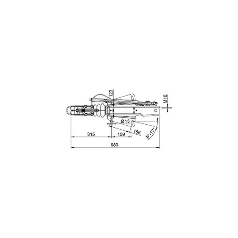 Tête d’attelage freinée AL-KO 161S – Fixation en V, PTC 950 à 1600 kg