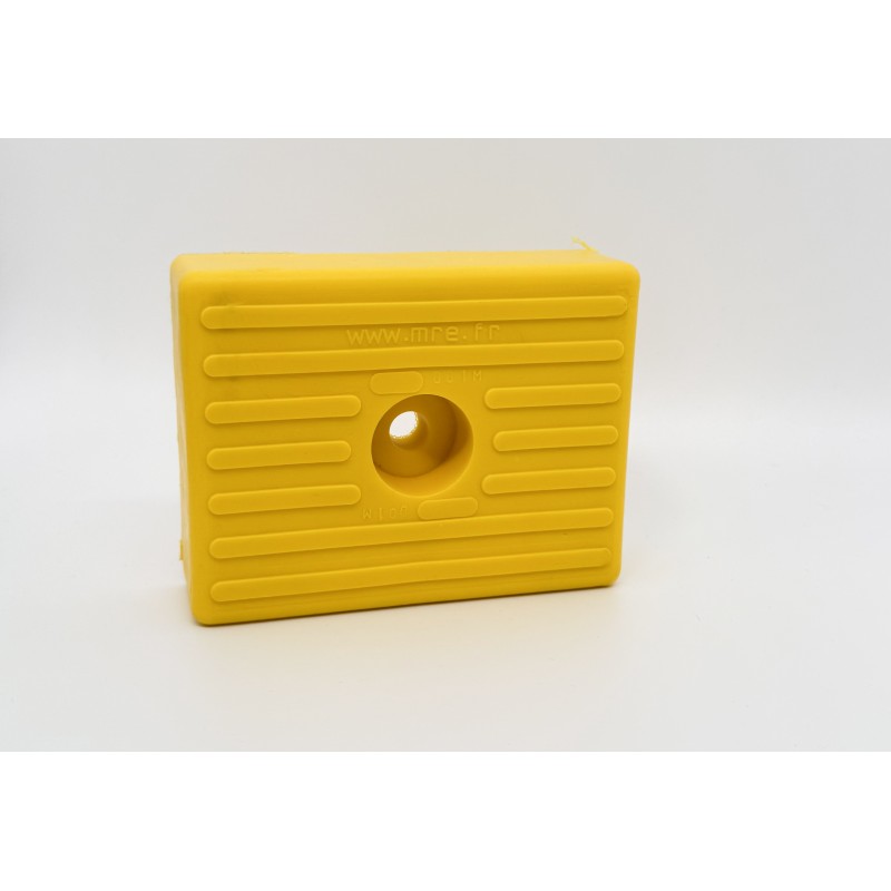 Patin jaune 130 x 100 x 36 mm - Remorques Discount 