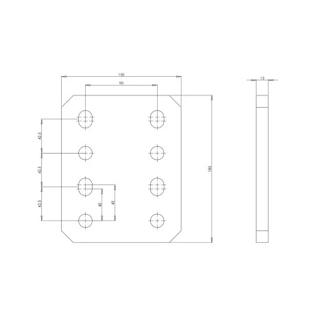Plaque de Réhausse 8 Trous Ø17 mm – Charge 2T – Attelage Remorque