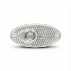 Feu de position blanc encastrable de marque HELLA pour remorque. Dimensions: 100x45x(28+14)mm.
