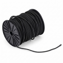 Sandow 6 mm Noir au Mètre | Câble Élastique Bâche Remorque