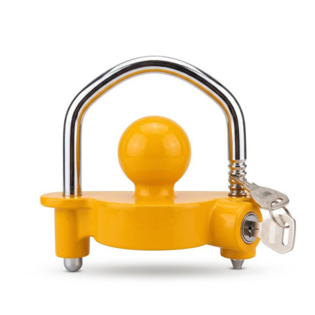 Antivol Tête d'Attelage Jaune Aluminium Remorque