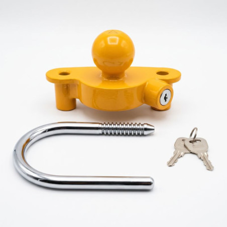 Antivol Tête d'Attelage Jaune Aluminium Remorque