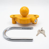 Antivol Tête d'Attelage Jaune Aluminium Remorque