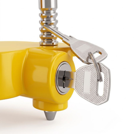 Antivol Tête d'Attelage Jaune Aluminium Remorque