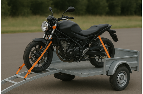 COMMENT SANGLER UNE MOTO SUR UNE REMORQUE ?